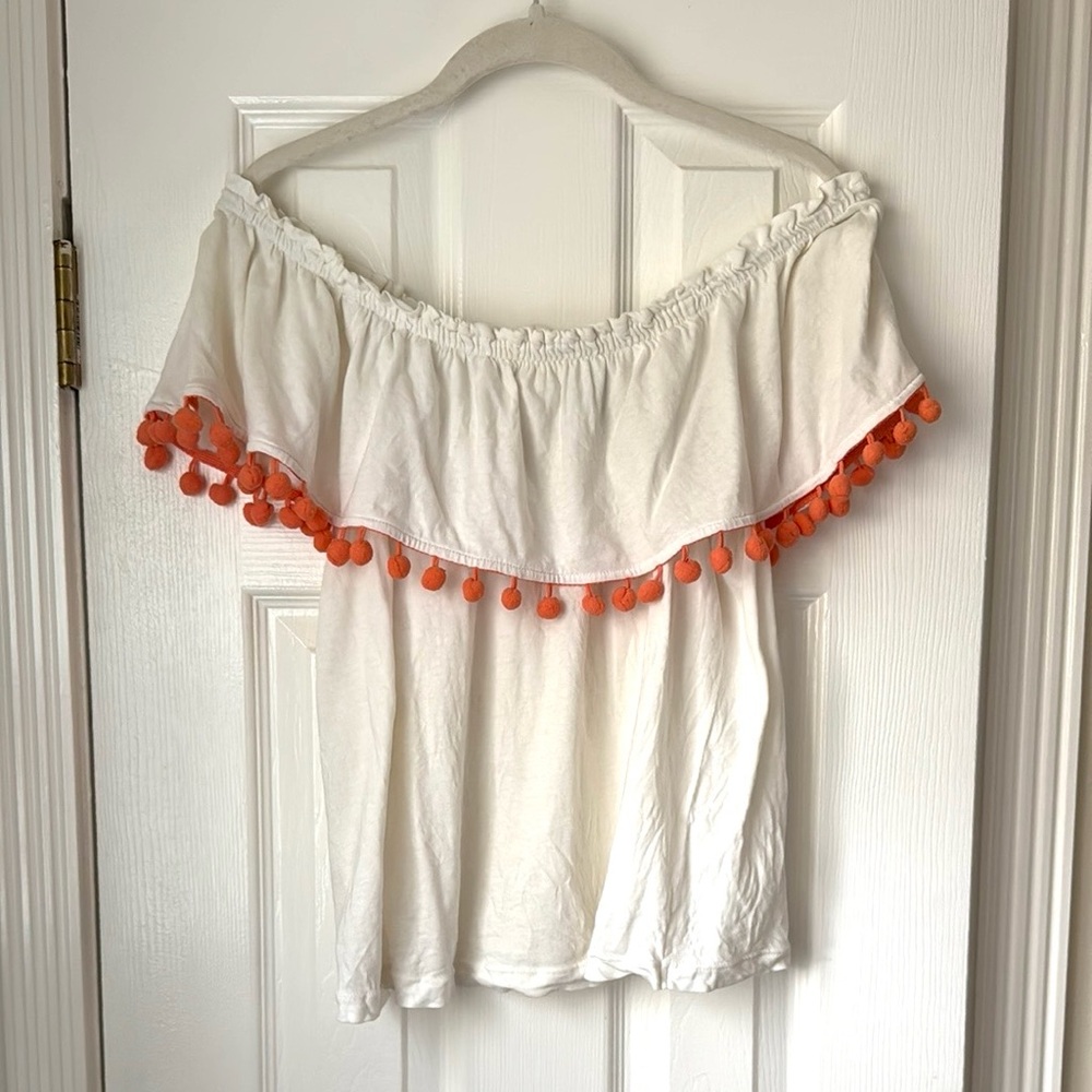 Current/Elliott White Off Shoulder Top